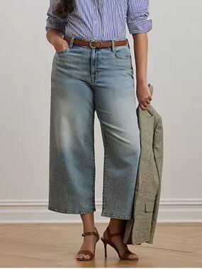 Ralph Lauren Light Blue Wide-Leg Cropped Jeans
